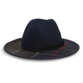 Barbour Women's Thornhill Fedora Hat in Classic Tartan/Navy