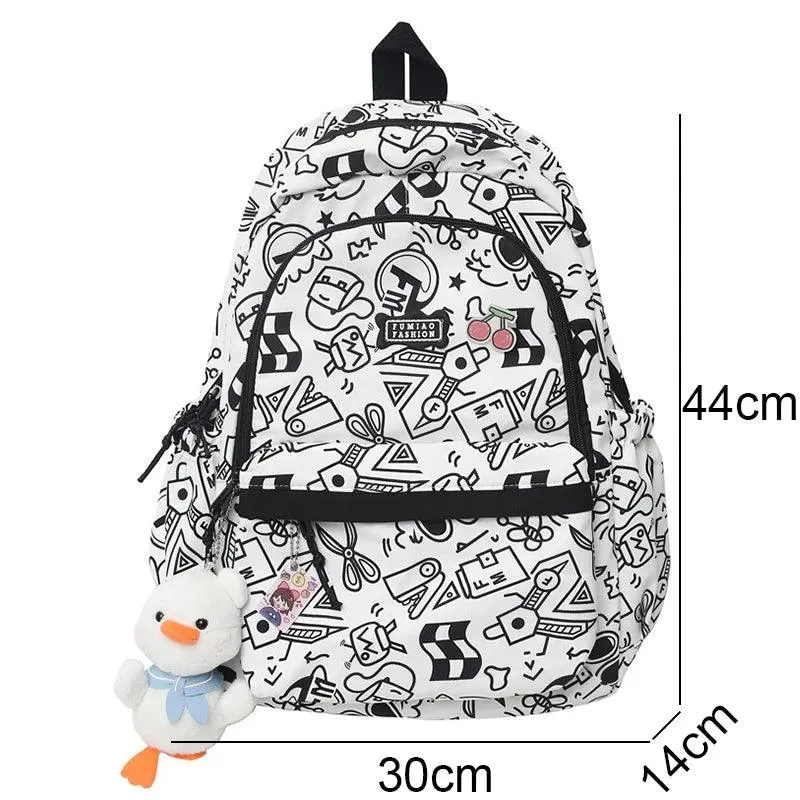 BCB208 Cool Backpack - Fashion Cartoon Print Laptop Bag