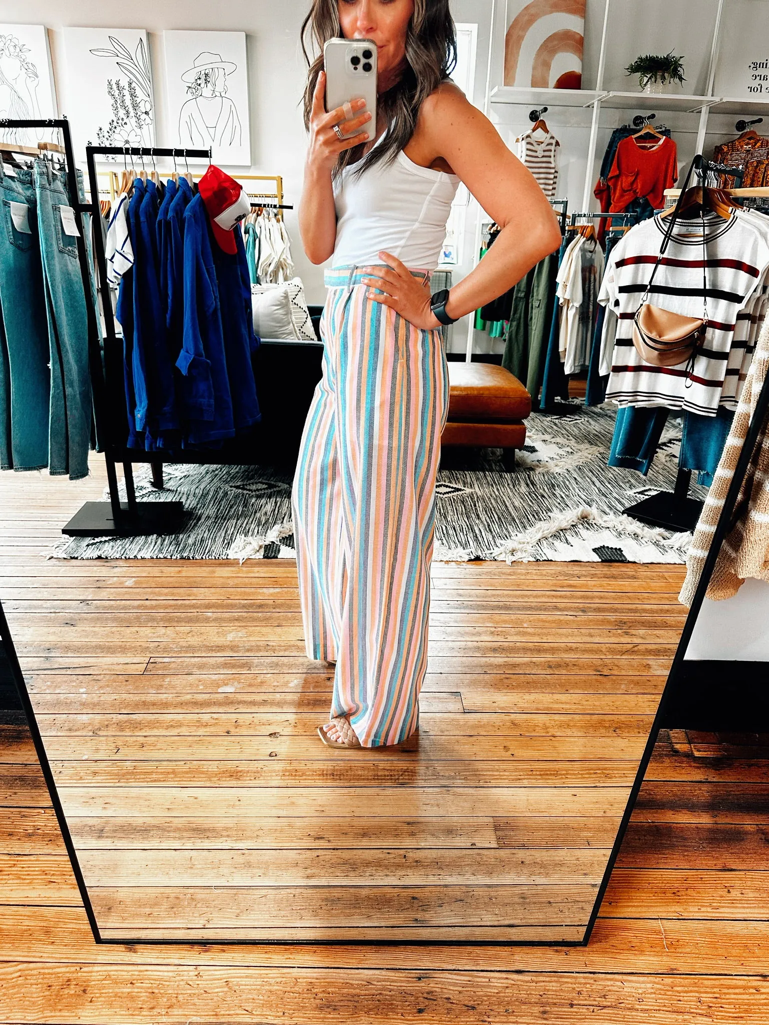 Beachfront Pink & Blue Palazzo Pants