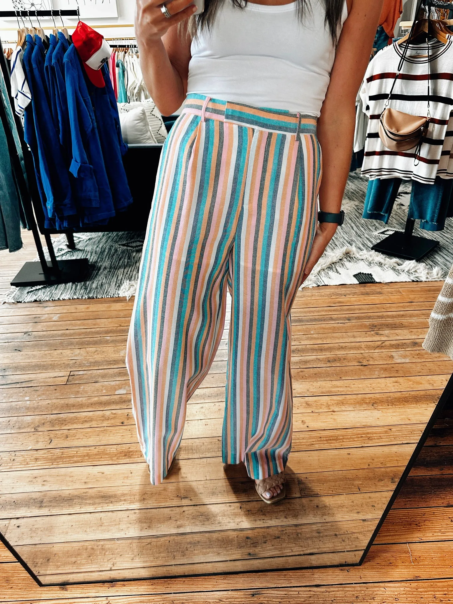 Beachfront Pink & Blue Palazzo Pants