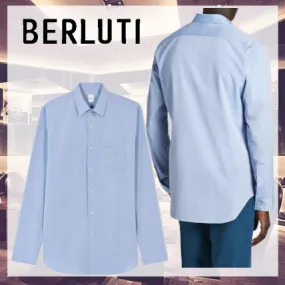 Berluti  |Chambray Shirt With Embroidered Scritto Pocket