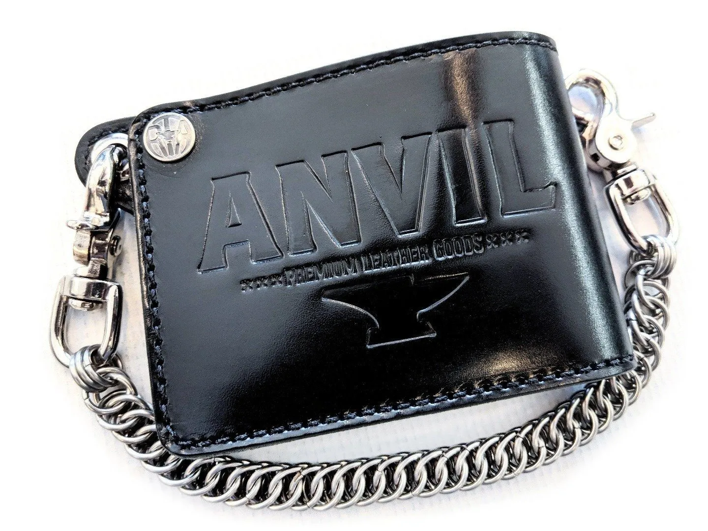 Bifold Leather Chain Wallet - Anvil Bold