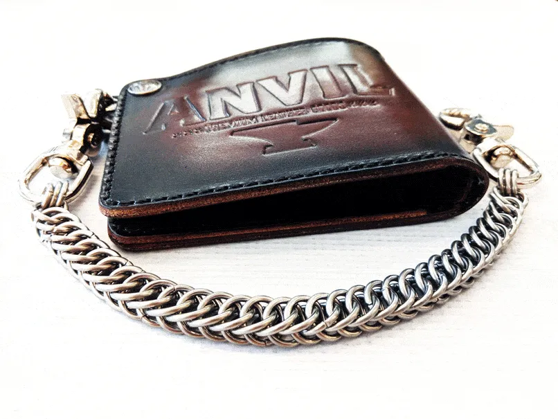 Bifold Leather Chain Wallet - Anvil Bold