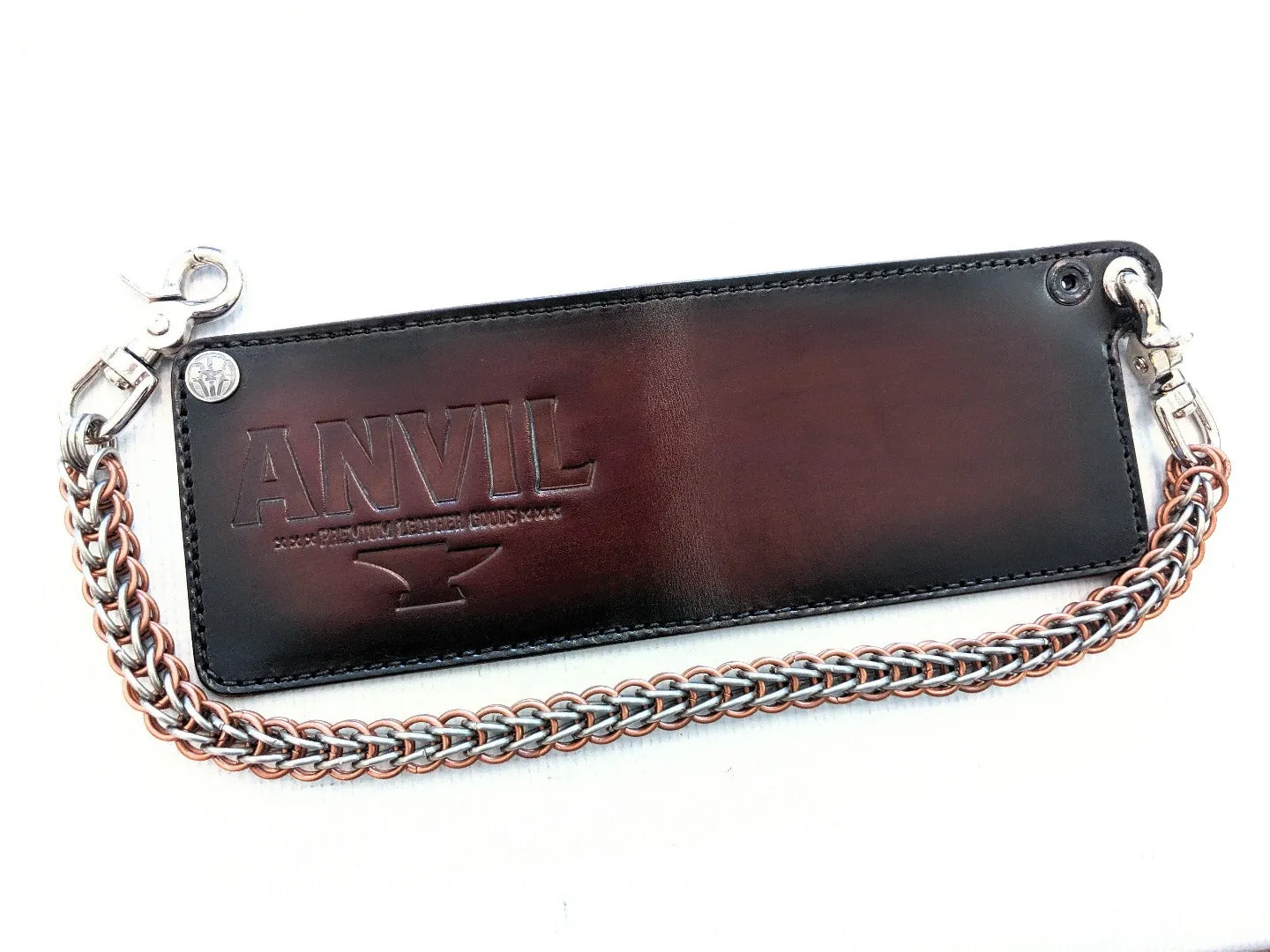 Bifold Leather Chain Wallet - Anvil Bold