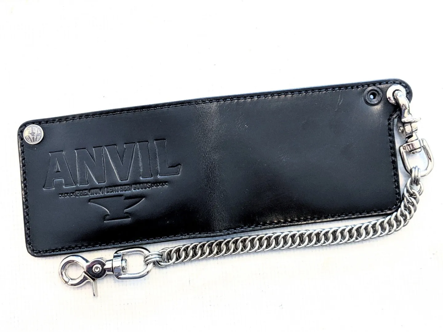 Bifold Leather Chain Wallet - Anvil Bold