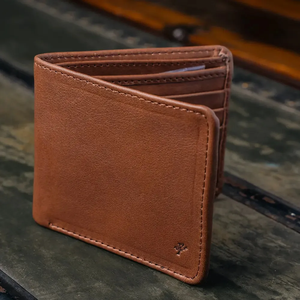 Billfold Wallet | Natural Grain Calfskin Leather | Bourbon