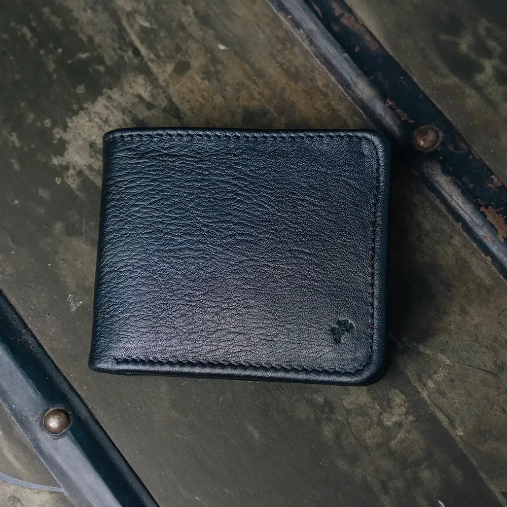 Billfold Wallet | Natural Grain Calfskin Leather | Obsidian