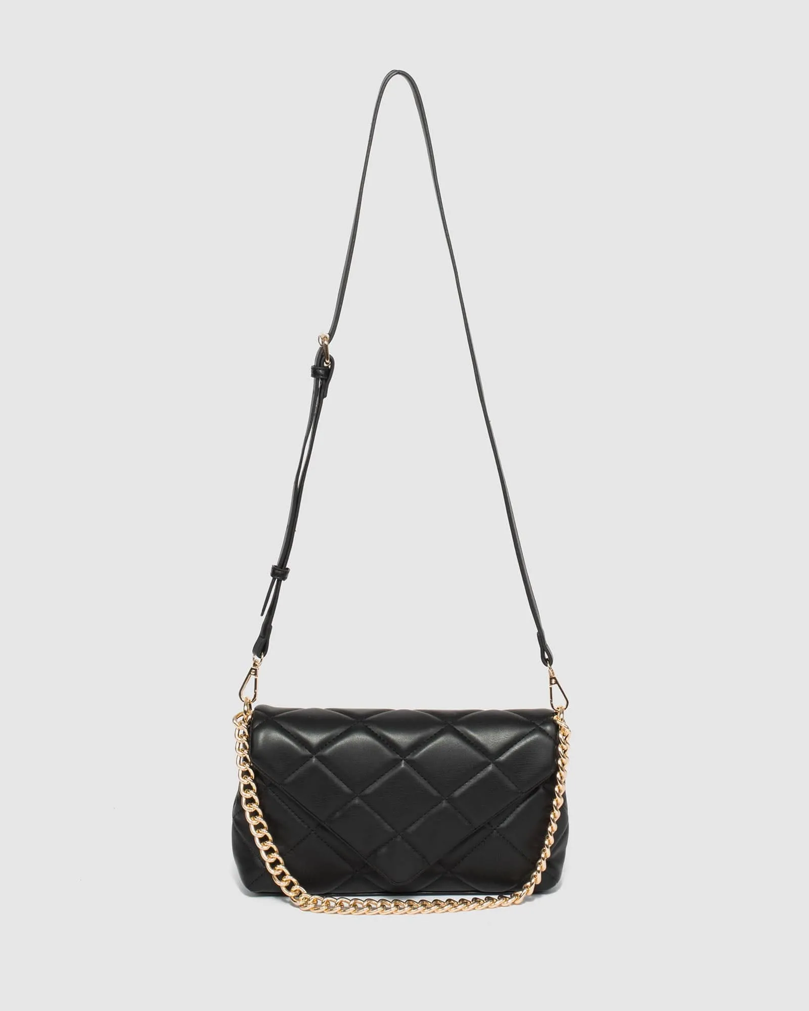 Black Mirka Quilted Crossbody Bag