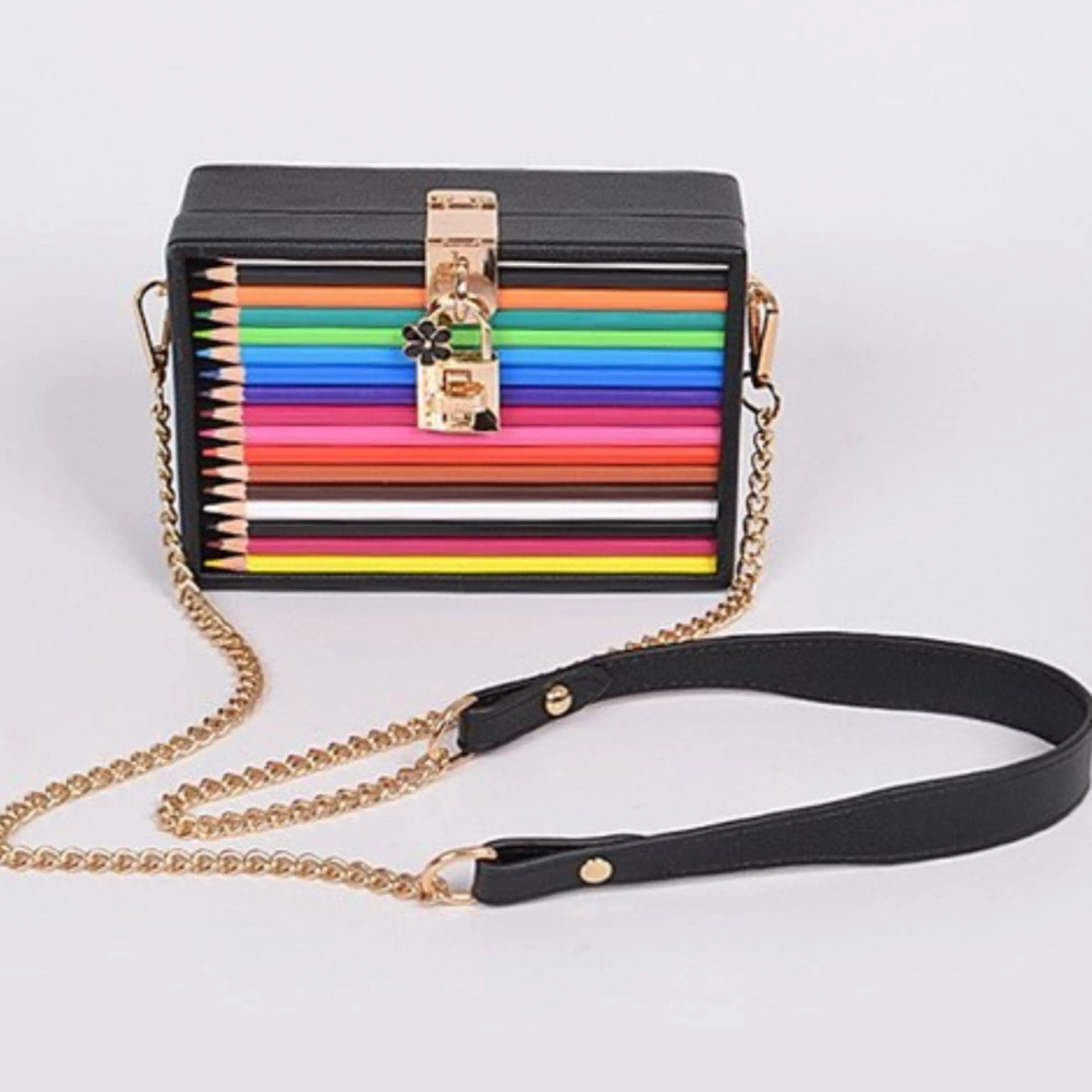 Black Multiple Color Pencil Purse