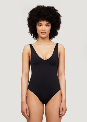 Black Plunge One Piece Swimsuit