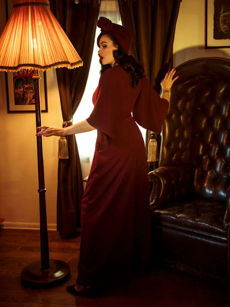 Black Widow Palazzo Pants in Oxblood