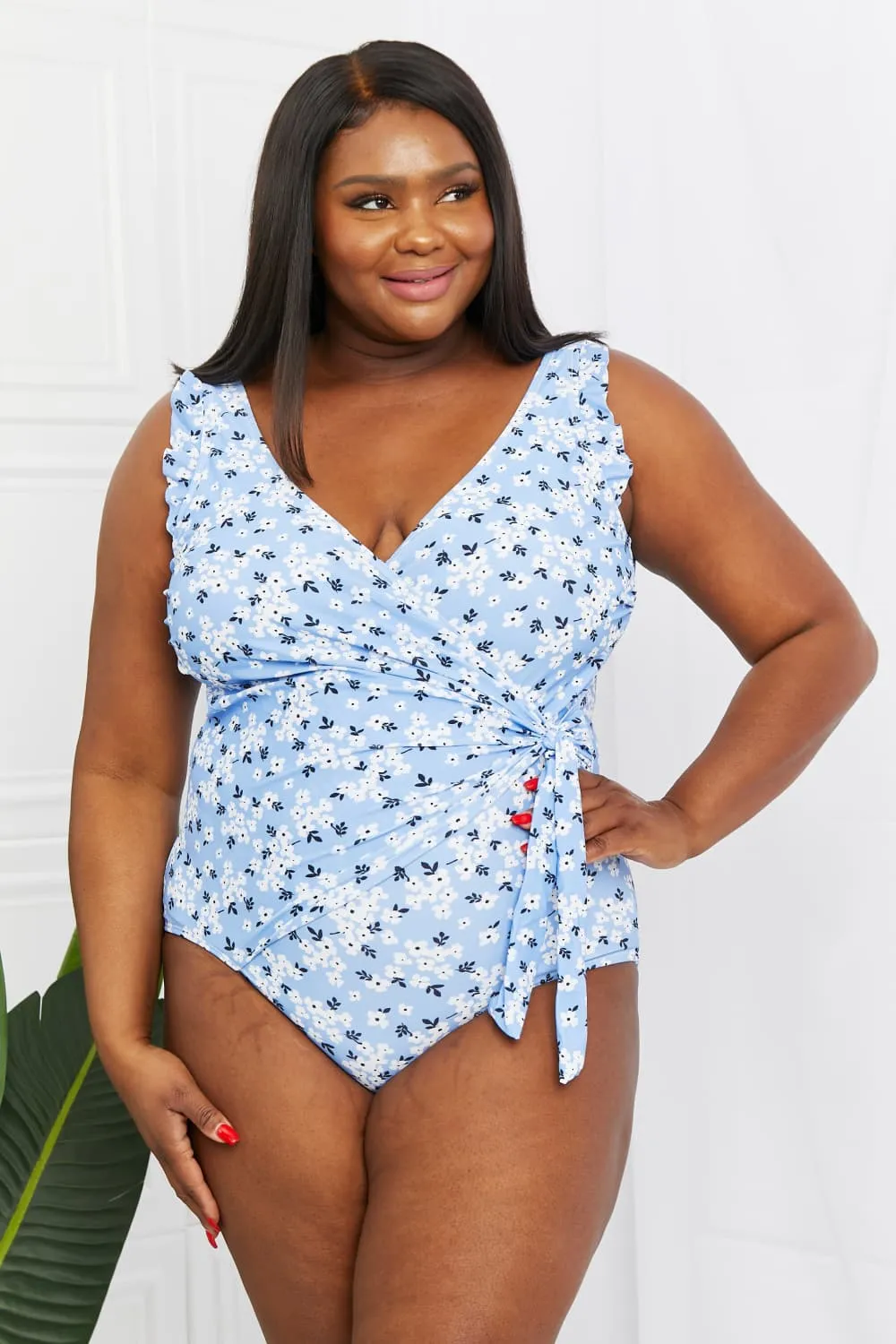 BLUE BLOSSOMS ONE PIECE SWIMSUIT