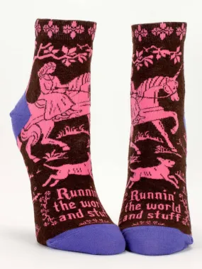 Blue Q: Running the World Socks