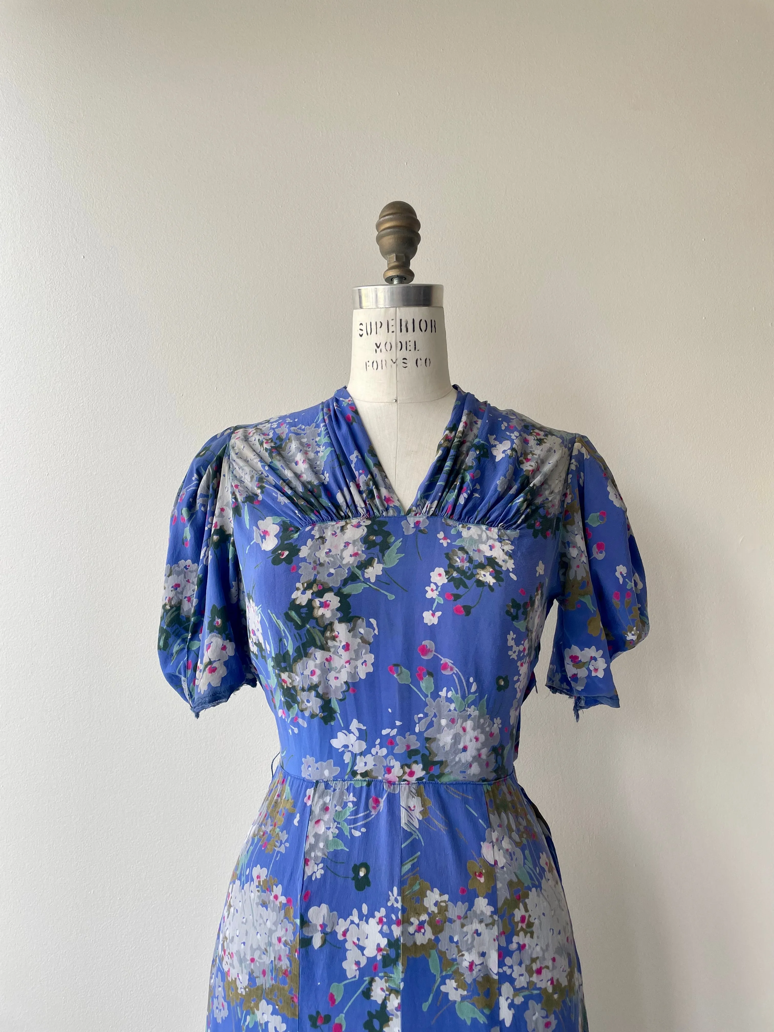 Bluebell 1940s Silk Dress