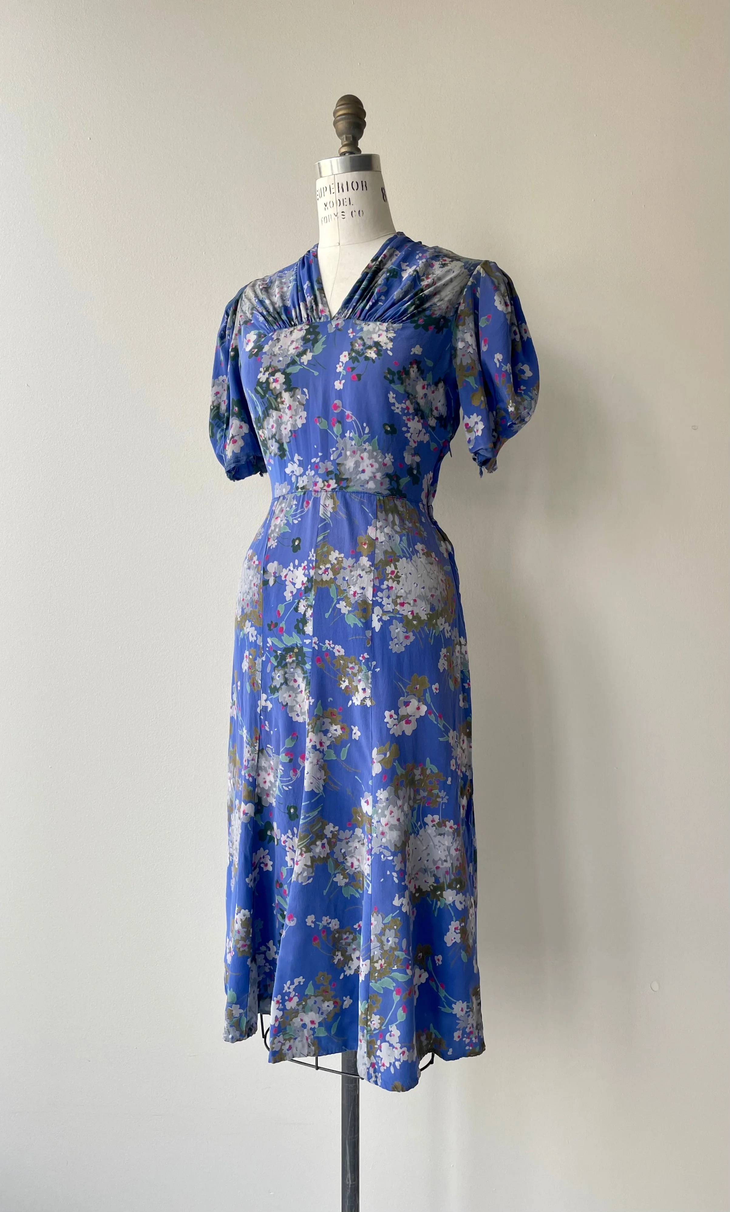 Bluebell 1940s Silk Dress