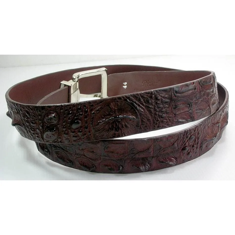 Bone Dark Brown Crocodile Belt