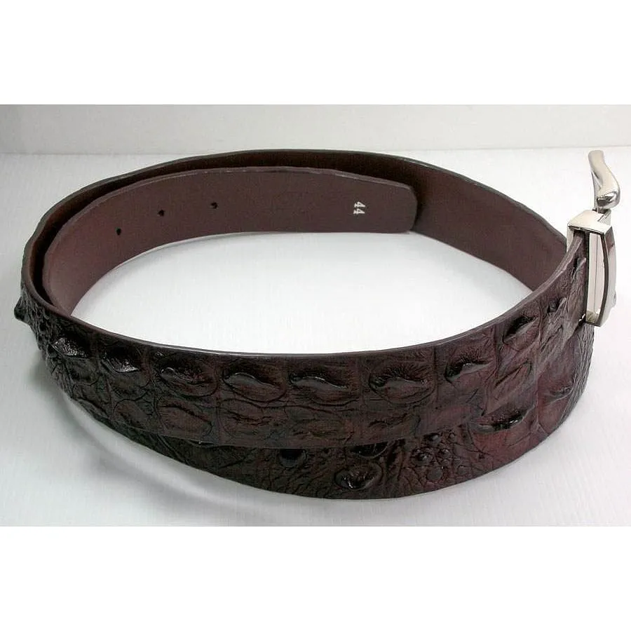 Bone Dark Brown Crocodile Belt