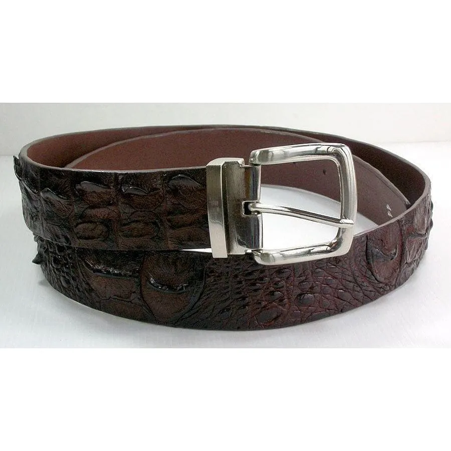 Bone Dark Brown Crocodile Belt