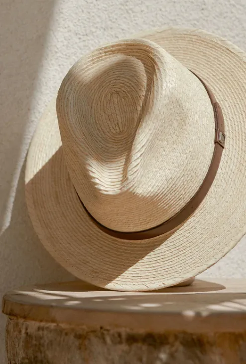 BRIXTON MESSER STRAW FEDORA NATURAL