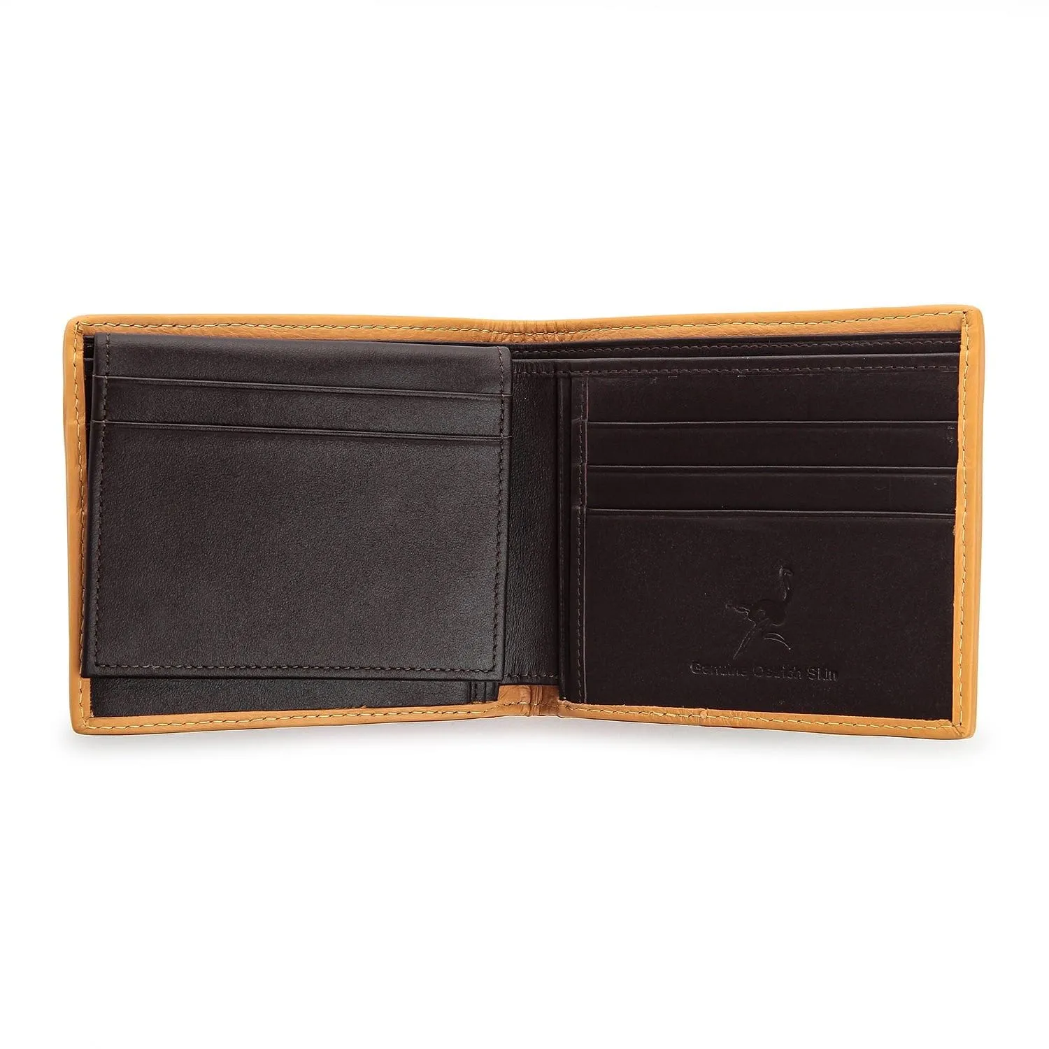 Brown Genuine Ostrich Leather Wallets