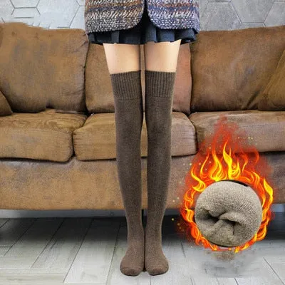 Bulk Orders New in Autumn Winter Thickened Terry Long Tube Knee Socks for Women Cold Weather