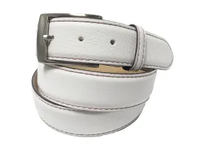 Calf Skin Pebble Belt White / Purple Stitch & Edge