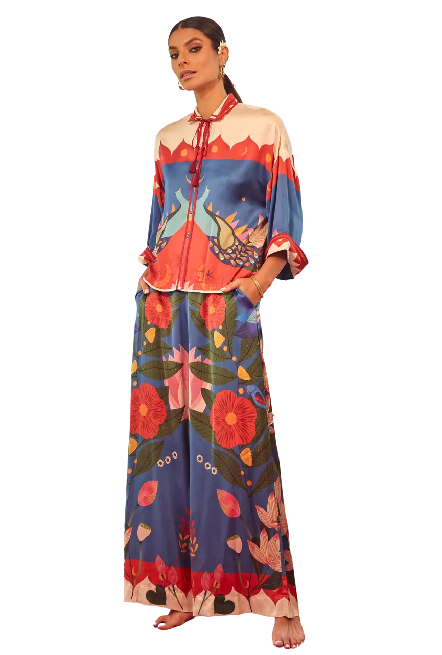 Carolina K Palazzo Pants, Peacock Hamsa