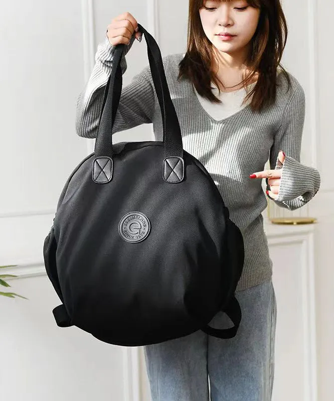 Casual Versatile Black Nylon Durable Tote Handbag ZX1059