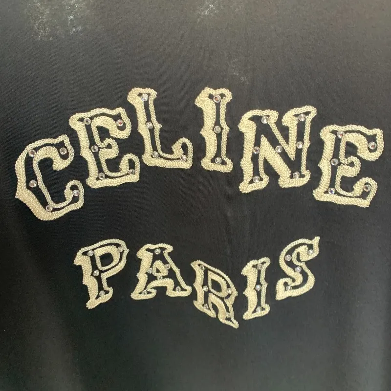 CELINE  |celine loose embroidered T-shirt in cotton jersey