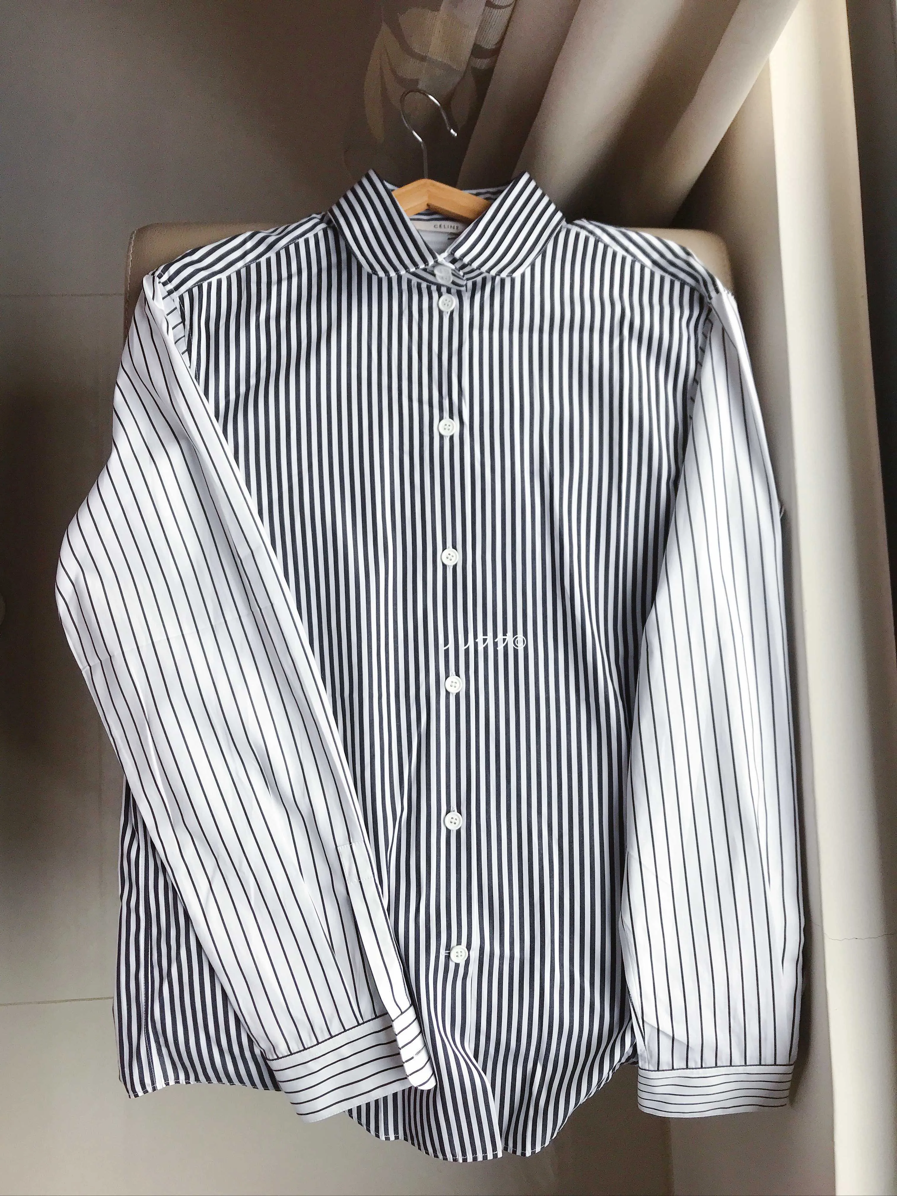 CELINE  |Stripes Casual Style Long Sleeves Cotton Shirts & Blouses