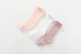 CHAIN KNEE HIGH SOCKS: white, mist, candy 0-1Y, 1-2Y, 2-4Y,