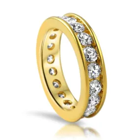 Channel Eternity Band CZ Bling Bling Ring in Gold