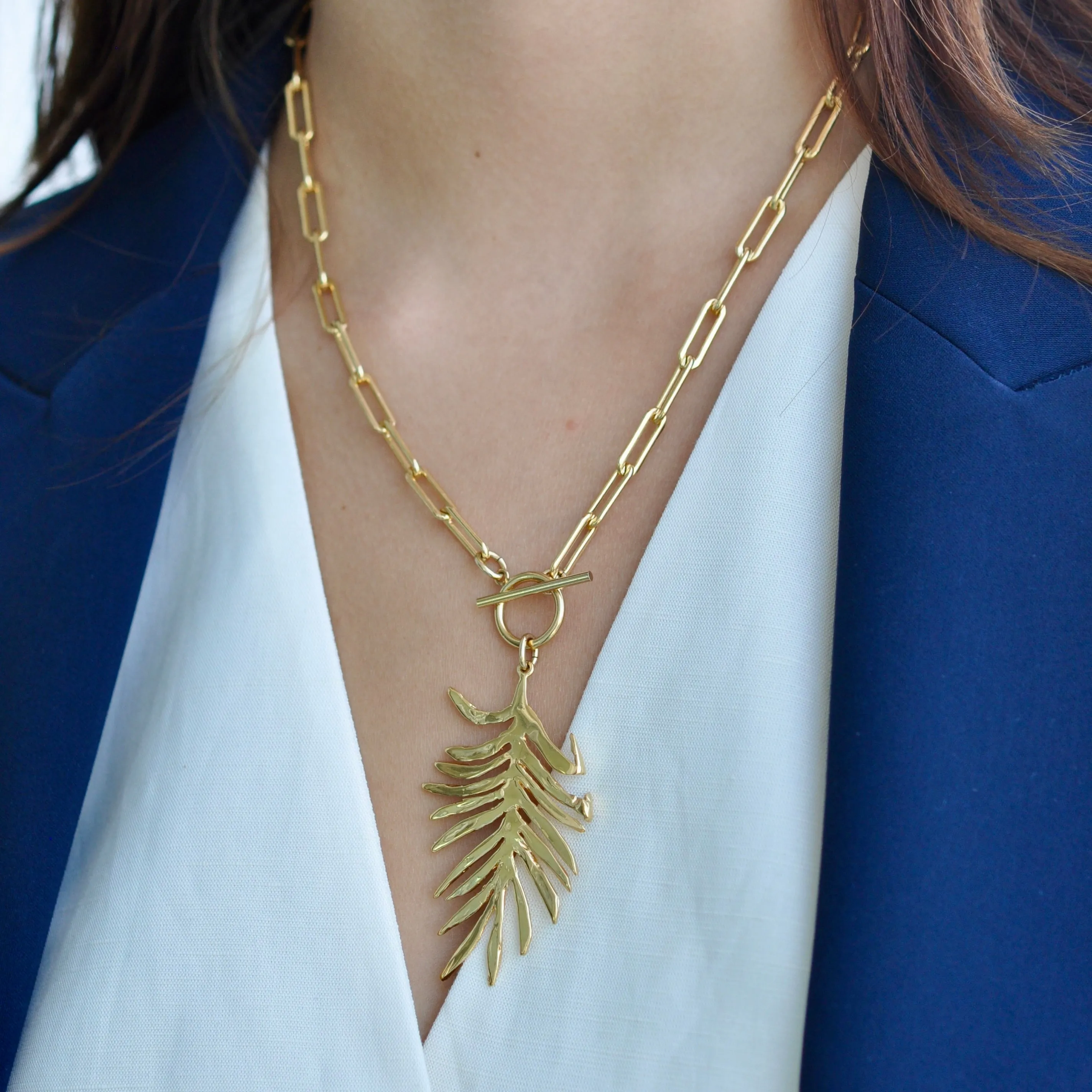 CHARLOTTE PALM LEAF NECKLACE