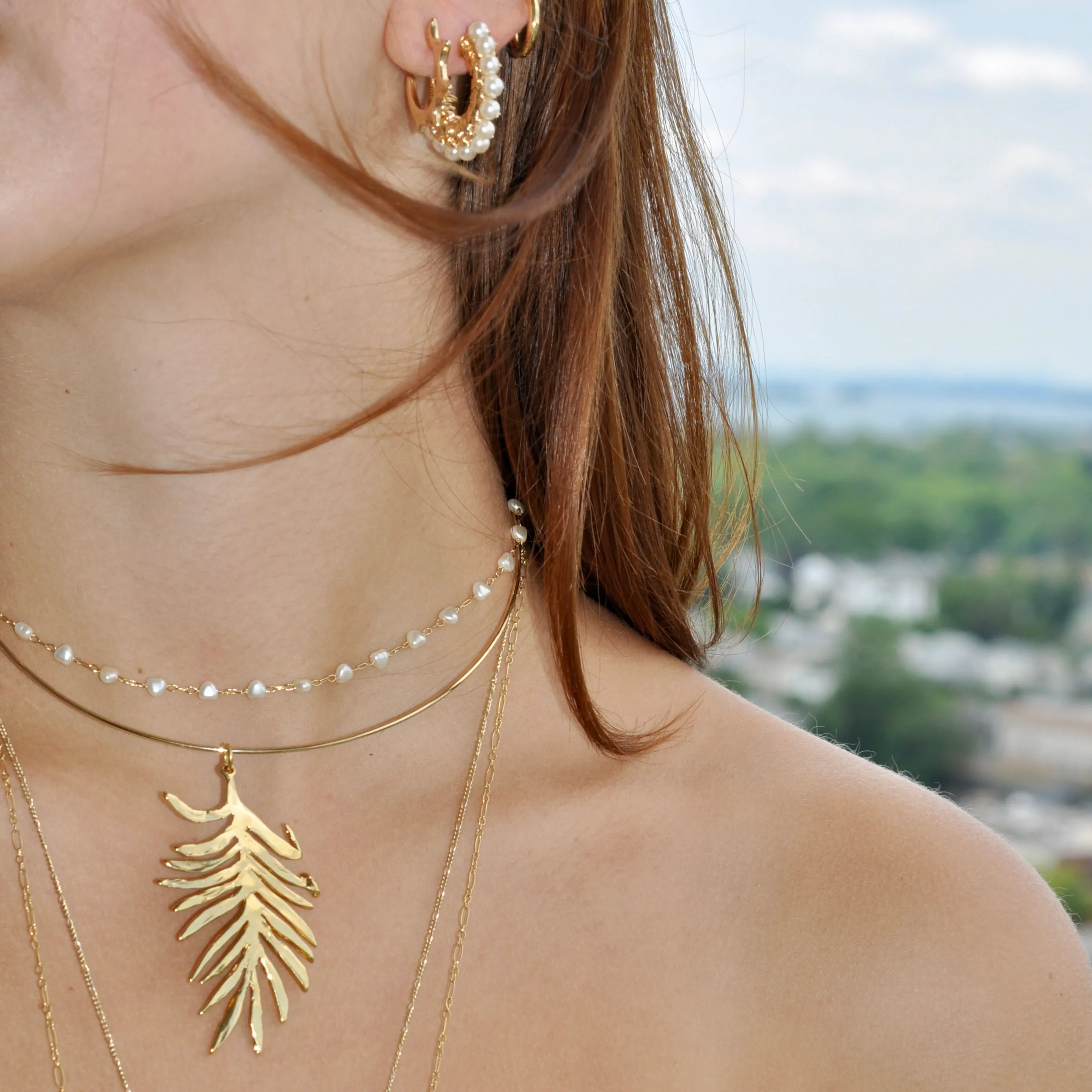 CHARLOTTE PALM LEAF NECKLACE