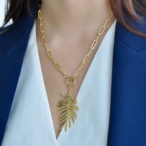 CHARLOTTE PALM LEAF NECKLACE