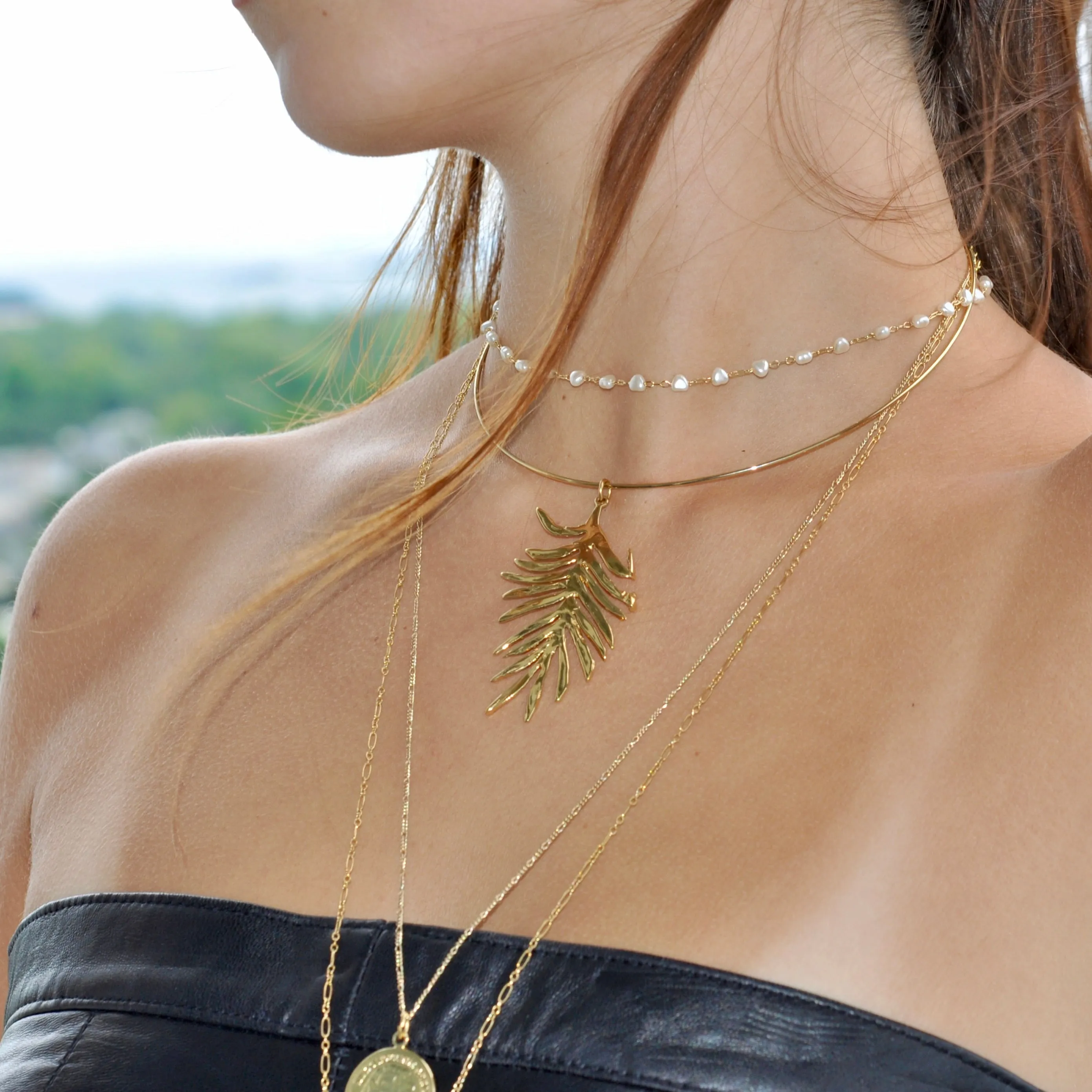 CHARLOTTE PALM LEAF NECKLACE