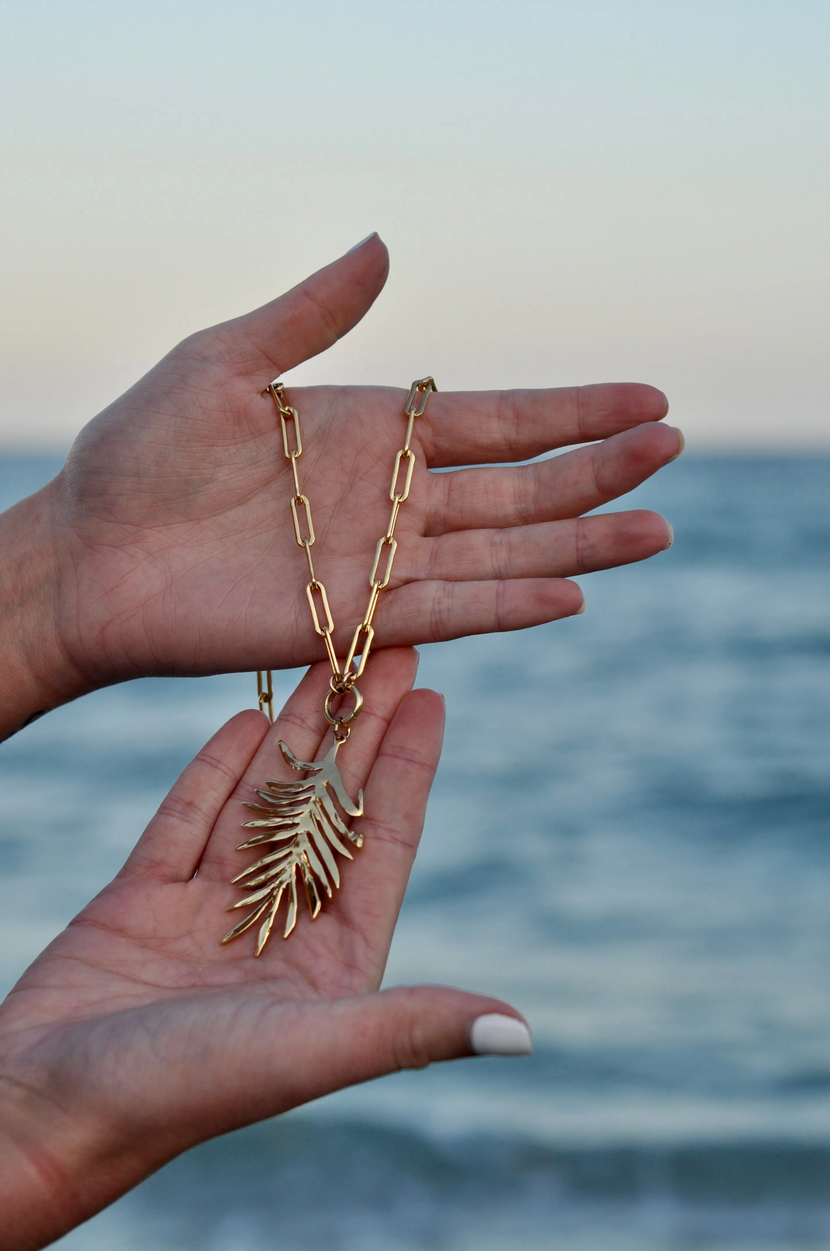 CHARLOTTE PALM LEAF NECKLACE