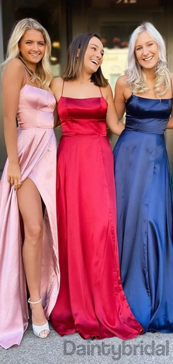 Charming A-line Side Slit Long Prom Dresses Evening Dresses.DB10307