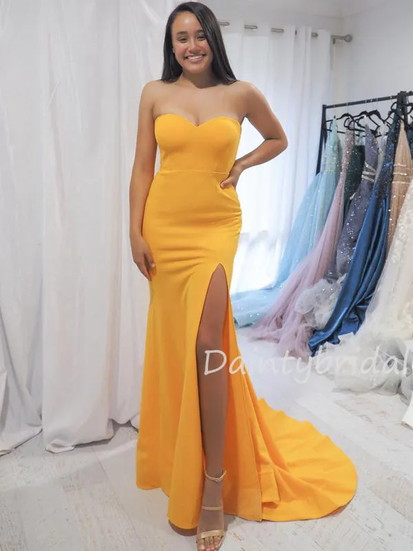 Charming Sweetheart Mermaid Side Slit Long Prom Dresses Evening Dresses.DB10439