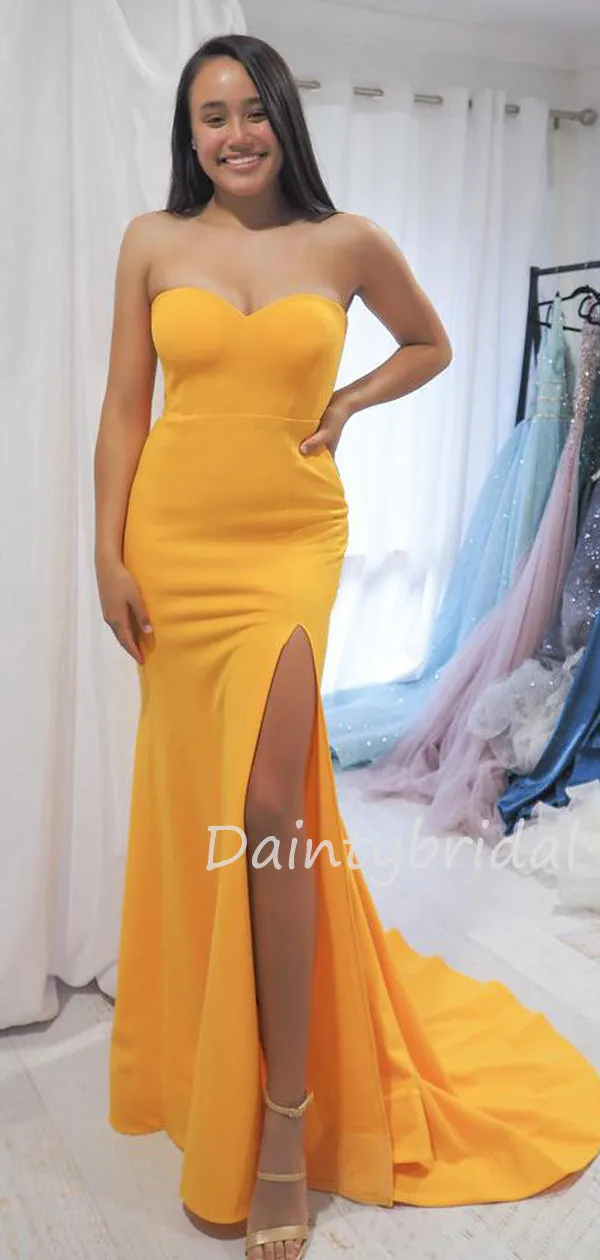 Charming Sweetheart Mermaid Side Slit Long Prom Dresses Evening Dresses.DB10439