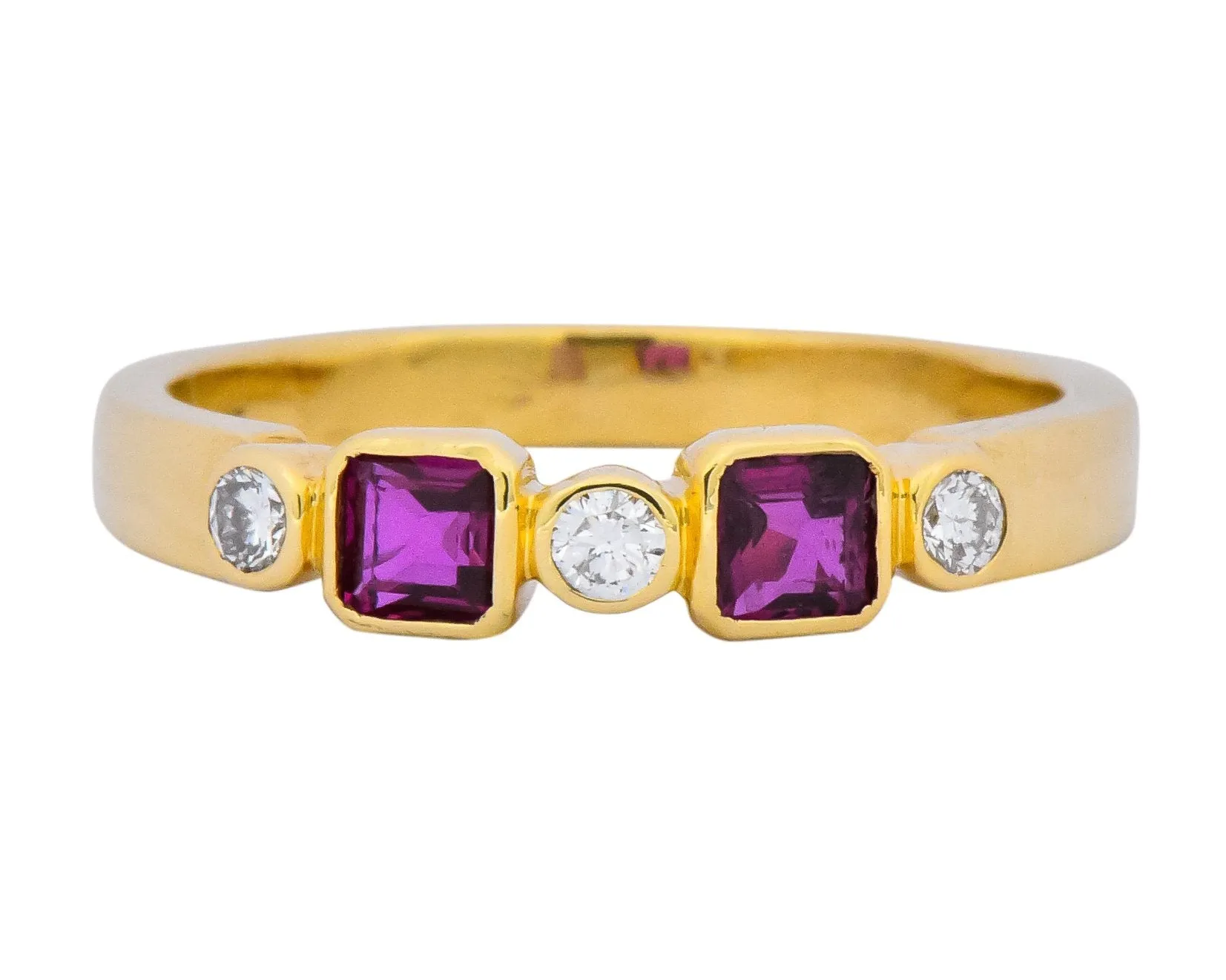 Chaumet Paris Ruby Diamond 18 Karat Gold Stacking Ring