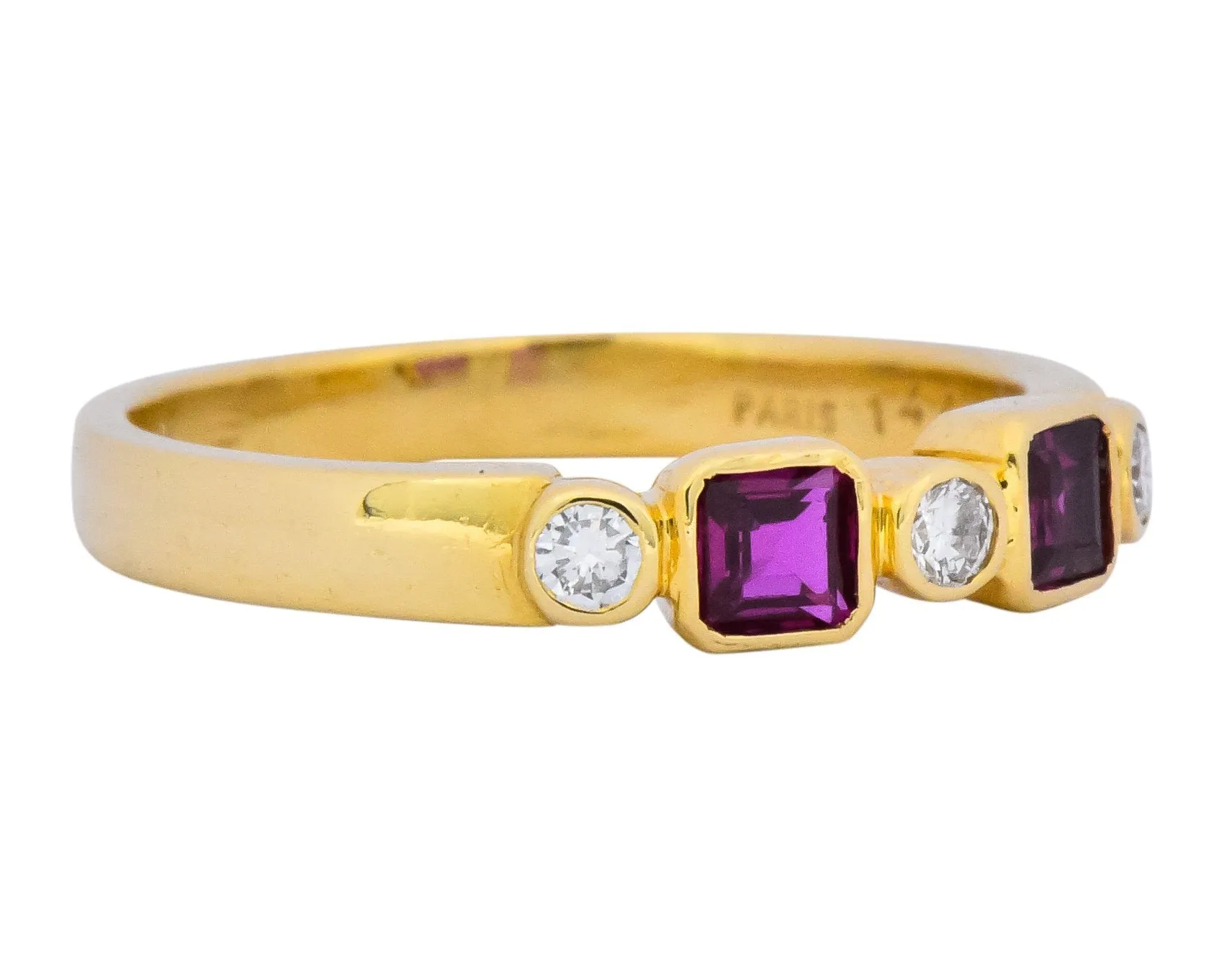 Chaumet Paris Ruby Diamond 18 Karat Gold Stacking Ring