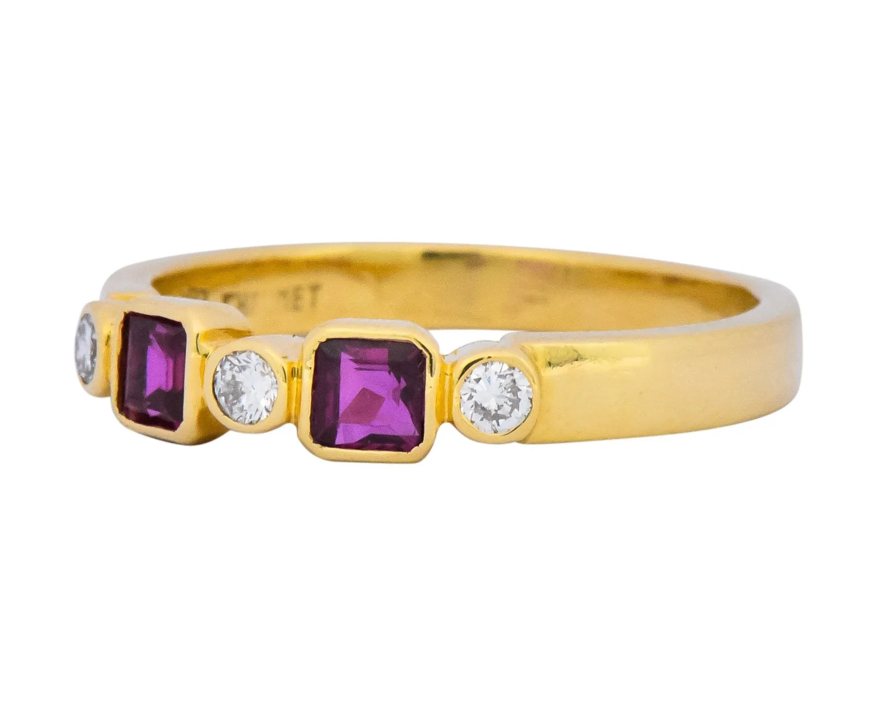 Chaumet Paris Ruby Diamond 18 Karat Gold Stacking Ring