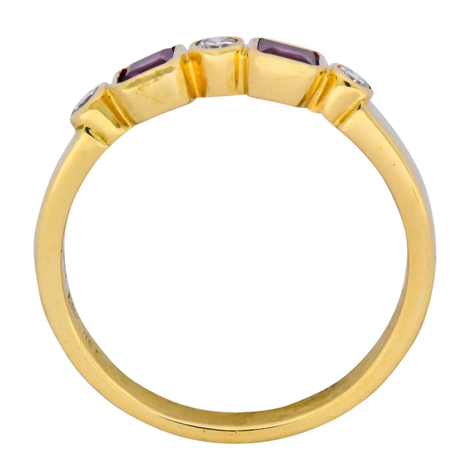 Chaumet Paris Ruby Diamond 18 Karat Gold Stacking Ring