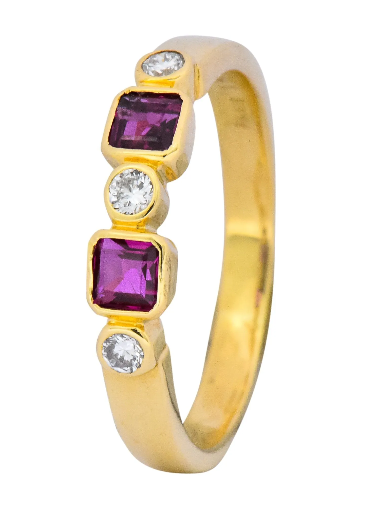 Chaumet Paris Ruby Diamond 18 Karat Gold Stacking Ring