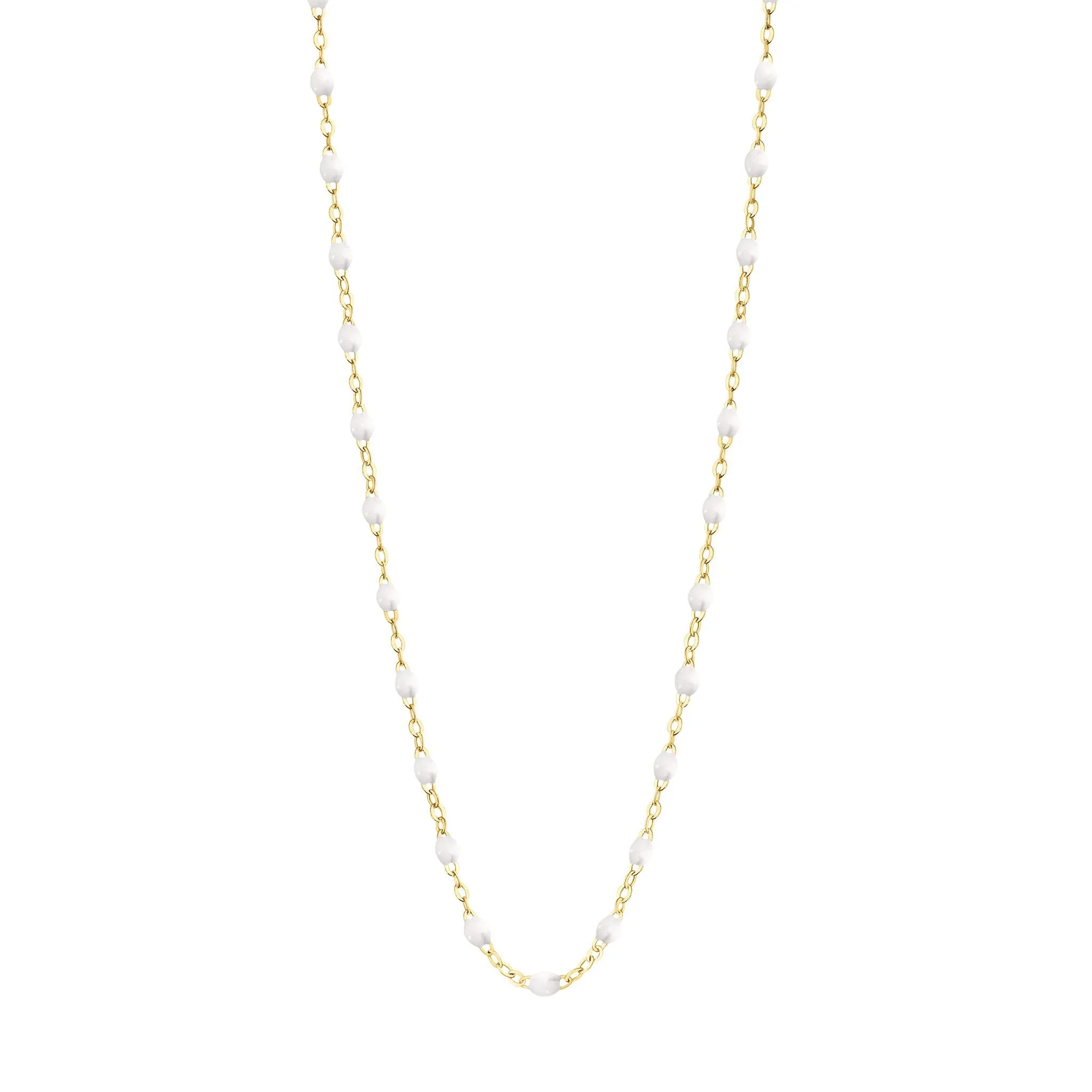 Classic Gigi White necklace, Yellow Gold, 19.7