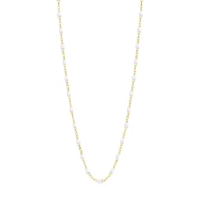 Classic Gigi White necklace, Yellow Gold, 19.7