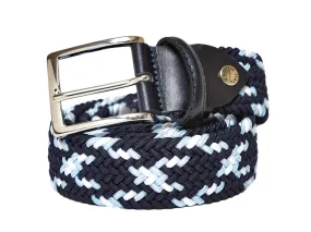 Cotton Stretch Belt Cross Navy/White/Light Blue