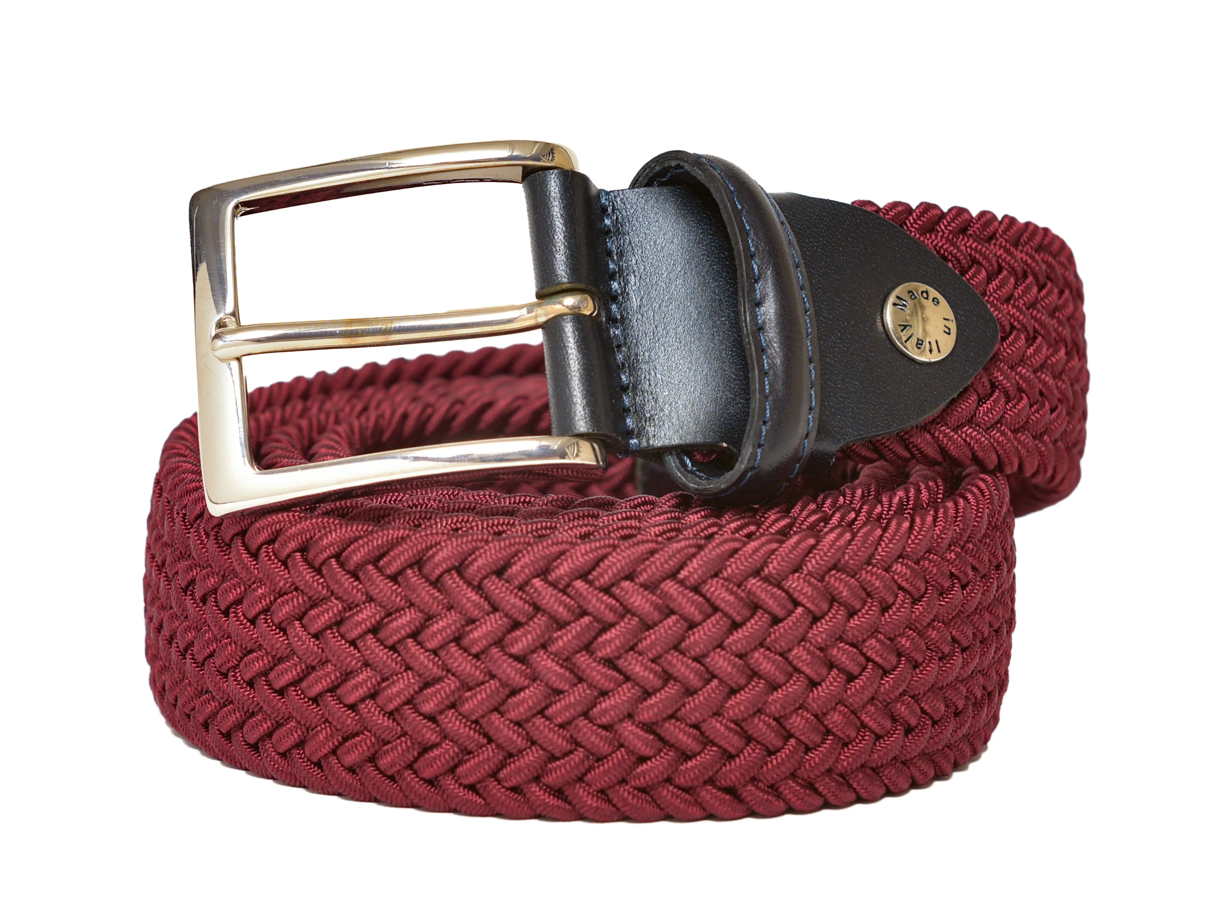 Cotton Stretch Belt Solid Burgundy