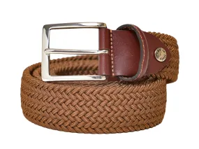 Cotton Stretch Belt Solid Mocha Brown